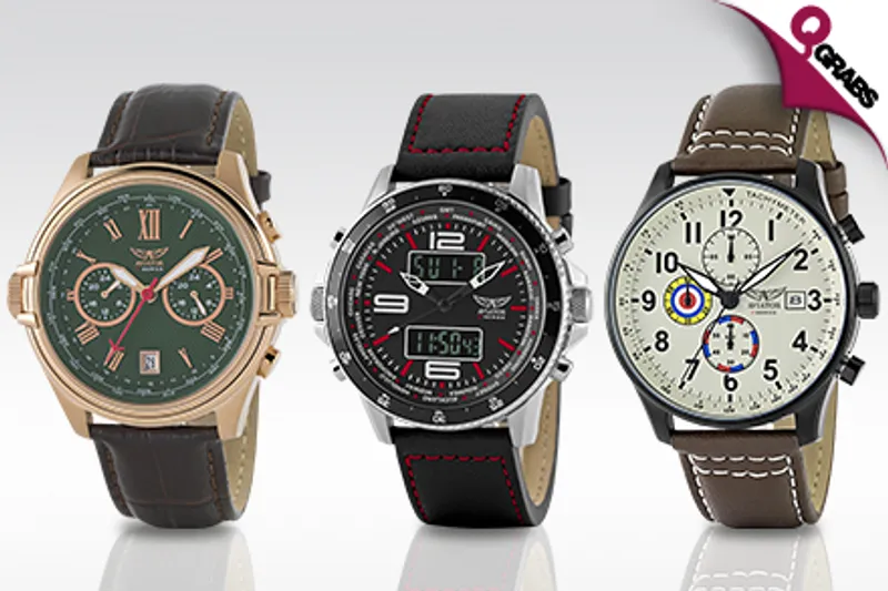For QR195 Stand Out with Men's Aviator Watches - Choose from 10 Classic Designs! (QR649 Value)